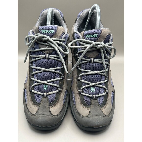 Teva 4050 Womens Gray Leather Mesh Purple Trail Hiking Shoe Size 10 - Picture 4 of 7